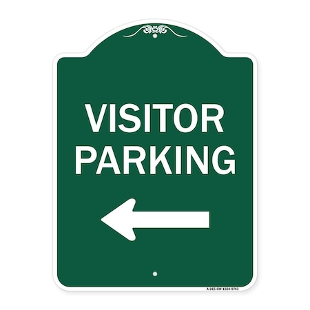 Signmission Visitor Parking Left Heavy-Gauge Aluminum Architectural Sign, 24" x 18", GW-1824-9743 A-DES-GW-1824-9743